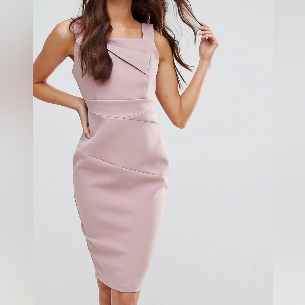 Pencil midi dress with ruched detail